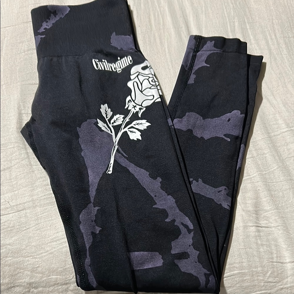 Civil Regime Black and Purple Leggings